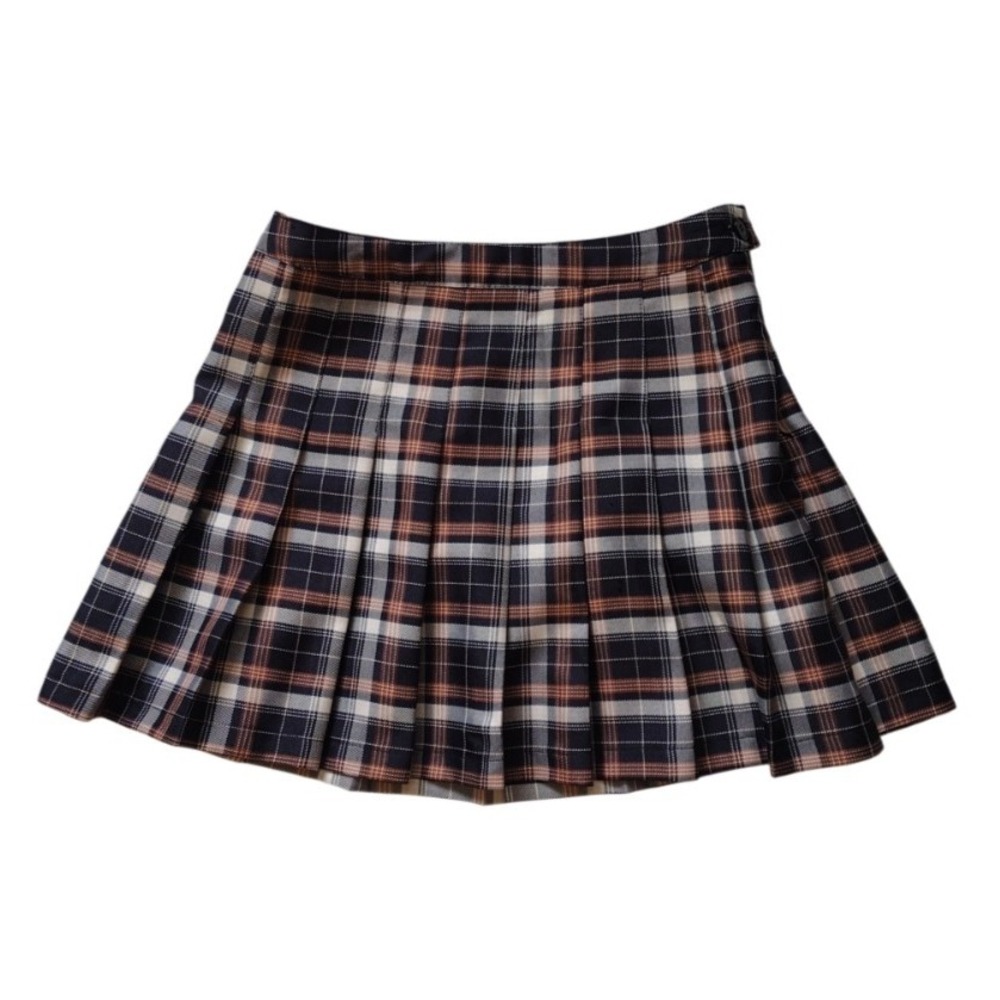 Hesperus Junior Medium Skirt‎ Multicolor Plaid Pleated Mini Grudge Goth School